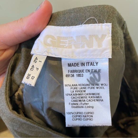 Genny by Versace high waisted long green skirt wool cashmere size 8 - Picture 6 of 7